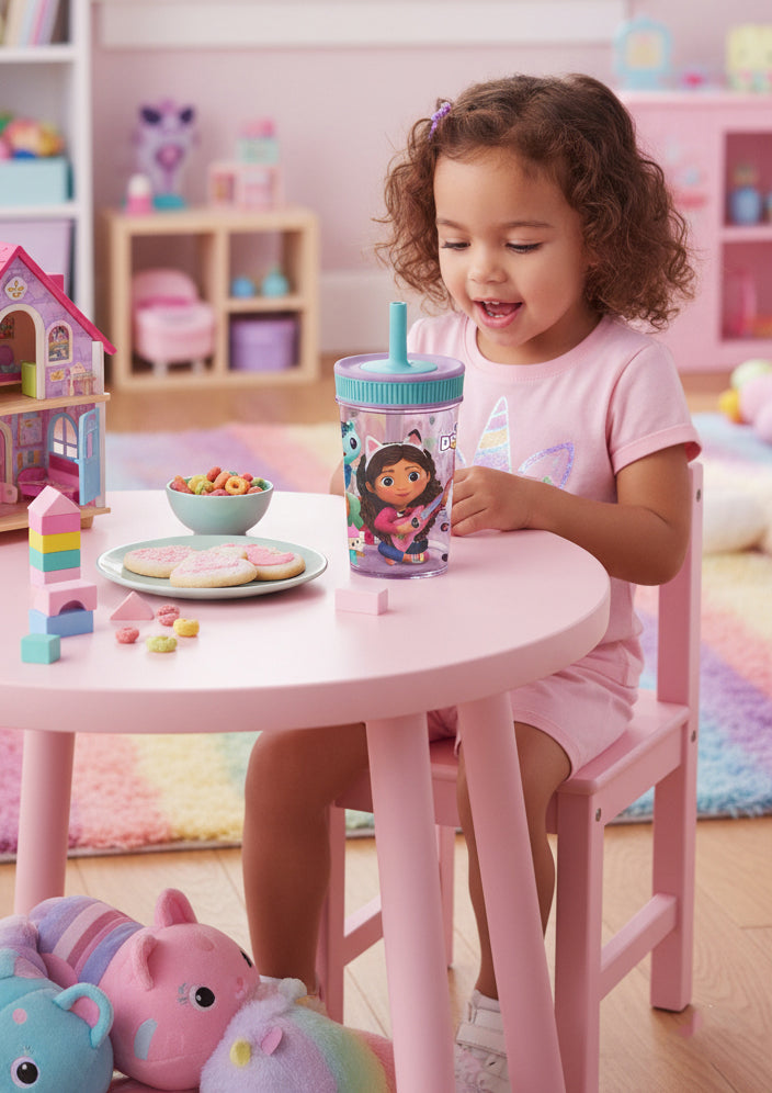 Gabby's Dollhouse - Leakproof Silicone Straw Tumbler - 420ml