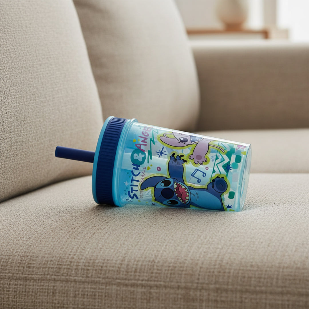 Stitch - Leakproof Silicone Straw Tumbler - 420ml