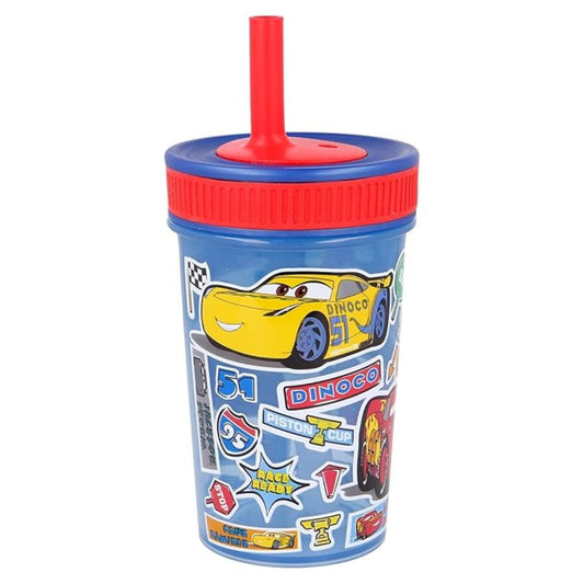 Cars - Leakproof Silicone Straw Tumbler - 420ml