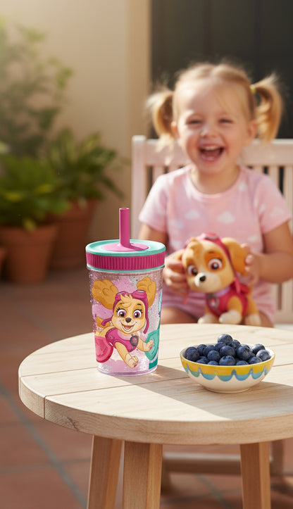 Paw Patrol Girls - Leakproof Silicone Straw Tumbler - 420ml