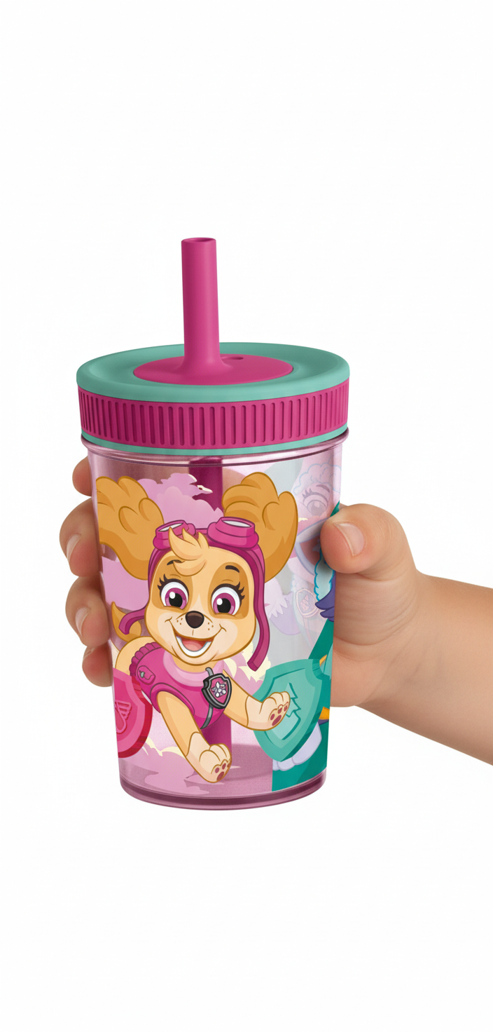 Paw Patrol Girls - Leakproof Silicone Straw Tumbler - 420ml