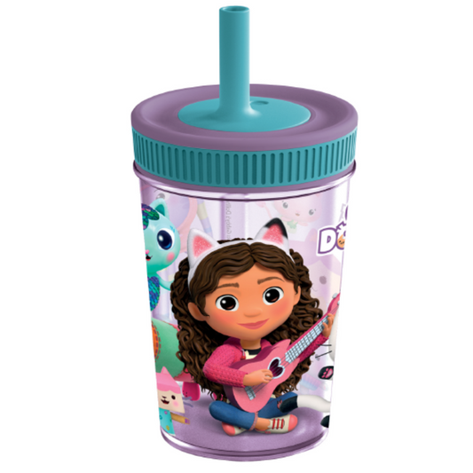 Gabby's Dollhouse - Leakproof Silicone Straw Tumbler - 420ml